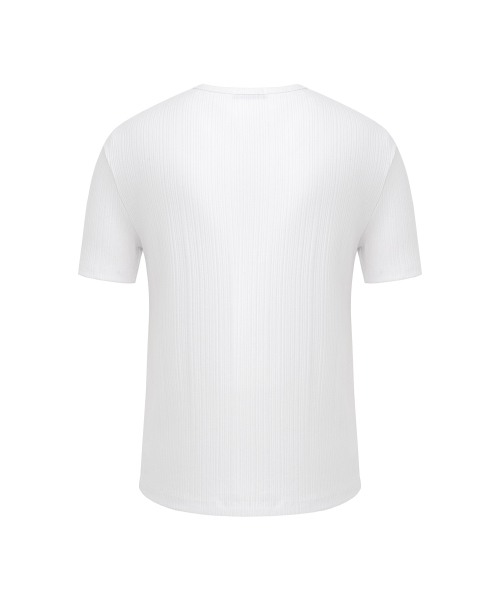 DNSR(ディーエヌエスアール)の「マッスルフィットリブハーフスリーブホワイト(Tシャツ/カットソー・レディース・その他・MEDIUM/LARGE/X-LARGE)」の2枚目の写真