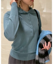 LE CIEL BLEU（ルシェルブルー）の「ボタンフロントハイネックニット / Button-Front High Neck Knit（ニット/セーター）」
