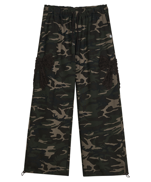 TYPESERVICE（タイプサービス）の「Camo Bow Sweatpants [Khaki]（スウェットパンツ・レディース・その他・FREE）」の2枚目の写真