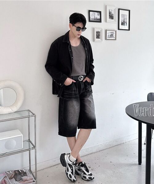Verdnt（バーダント）の「スプレードミンゴウォッシングデニムショートパンツ[ブラック]（その他パンツ・レディース・ブラック・X-LARGE/SMALL/MEDIUM/LARGE）」の13枚目の写真
