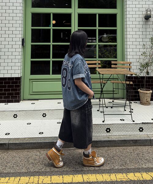 Verdnt（バーダント）の「スプレードミンゴウォッシングデニムショートパンツ[ブラック]（その他パンツ・レディース・ブラック・X-LARGE/SMALL/MEDIUM/LARGE）」の14枚目の写真