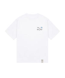 [ユニセックス]ドローイングスマイルライフロゴ半袖Tシャツ_ホワイト