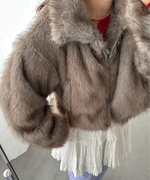 PILIT（ピリット）の「ミックスファー2wayコート（ステンカラーコート・レディース・モカ/チャコールグレー・MEDIUM）」の19枚目の写真