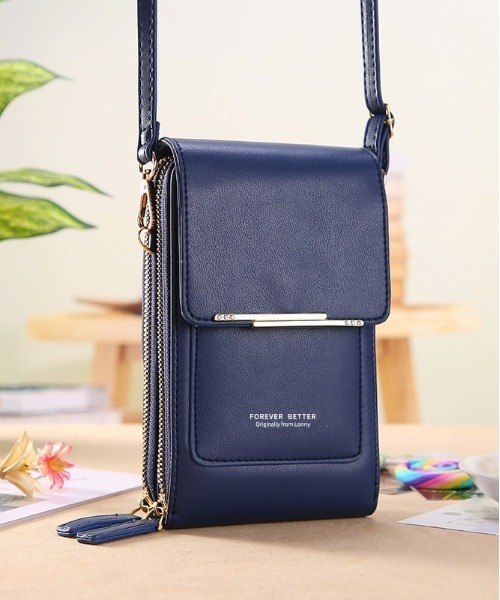 BACKYARD FAMILY(バックヤードファミリー)の「スマホポーチ kmini1402(ショルダーバッグ・レディース・グレー/ブラック/ライトグリーン/ワインレッド/イエロー/ピンク/ネイビー・FREE)」の5枚目の写真