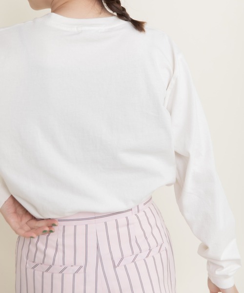 CHILD WOMAN（チャイルドウーマン）の「16/-空紡糸天竺 Yacht/ヨットロゴプリント ロンT（Tシャツ/カットソー・レディース・グレー/ホワイト・FREE）」の5枚目の写真