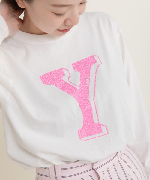 CHILD WOMAN（チャイルドウーマン）の「16/-空紡糸天竺 Yacht/ヨットロゴプリント ロンT（Tシャツ/カットソー・レディース・グレー/ホワイト・FREE）」の6枚目の写真