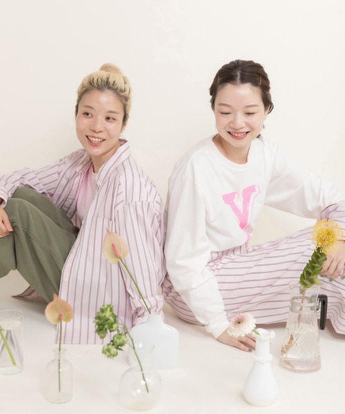 CHILD WOMAN（チャイルドウーマン）の「16/-空紡糸天竺 Yacht/ヨットロゴプリント ロンT（Tシャツ/カットソー・レディース・グレー/ホワイト・FREE）」の9枚目の写真