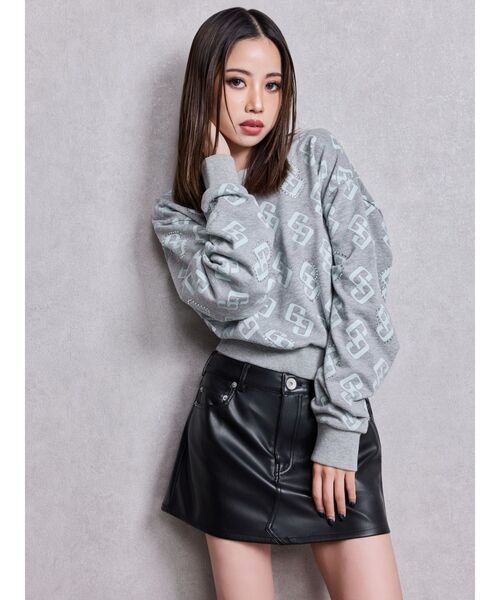 GYDA（ジェイダ）の「GG pattern bijouスウェットトップス（スウェット・レディース・ブラック/グレー/ピンク・FREE）」の11枚目の写真