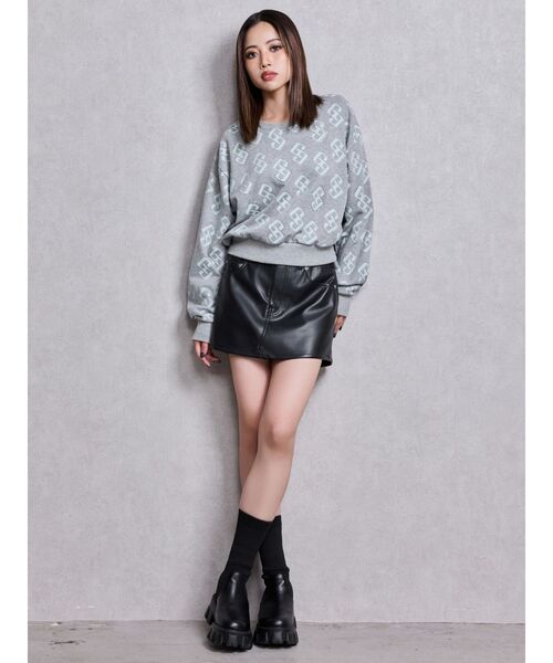 GYDA（ジェイダ）の「GG pattern bijouスウェットトップス（スウェット・レディース・ブラック/グレー/ピンク・FREE）」の13枚目の写真