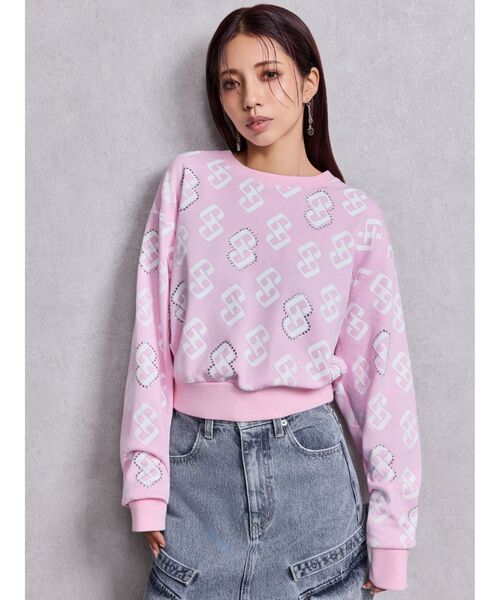 GYDA（ジェイダ）の「GG pattern bijouスウェットトップス（スウェット・レディース・ブラック/グレー/ピンク・FREE）」の17枚目の写真