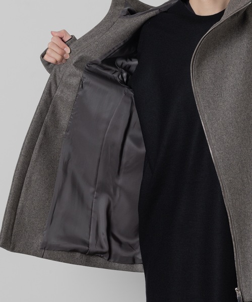 ATTACHMENT（アタッチメント）の「ウール・カシミヤ ダブルメルトン ラウンドジップ フーデッドコート / WO/CA DOUBLE MELTON ROUND ZIP HOODED COAT（ブルゾン・メンズ・グレー系/ブラック・1/2/3/4）」の11枚目の写真