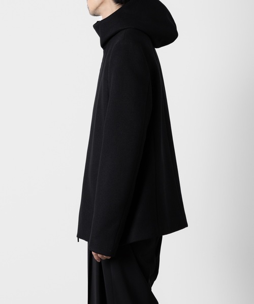 ATTACHMENT（アタッチメント）の「ウール・カシミヤ ダブルメルトン ラウンドジップ フーデッドコート / WO/CA DOUBLE MELTON ROUND ZIP HOODED COAT（ブルゾン・メンズ・グレー系/ブラック・1/2/3/4）」の17枚目の写真