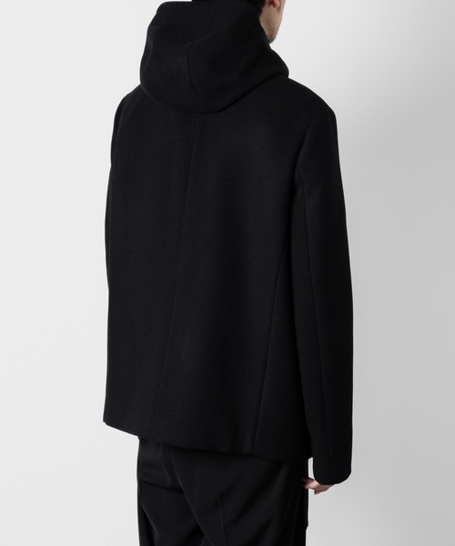 ATTACHMENT（アタッチメント）の「ウール・カシミヤ ダブルメルトン ラウンドジップ フーデッドコート / WO/CA DOUBLE MELTON ROUND ZIP HOODED COAT（ブルゾン・メンズ・グレー系/ブラック・1/2/3/4）」の18枚目の写真