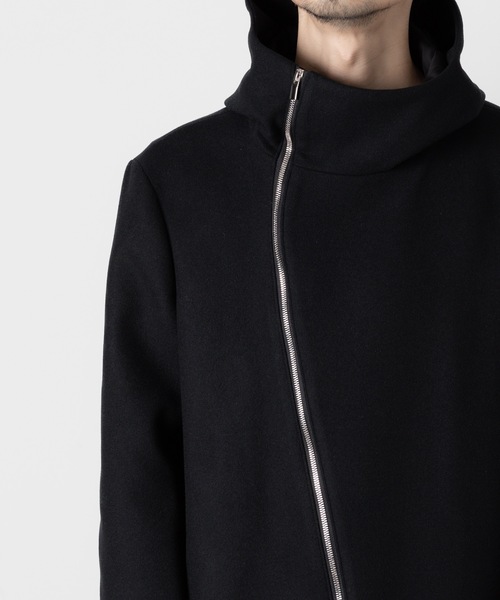 ATTACHMENT（アタッチメント）の「ウール・カシミヤ ダブルメルトン ラウンドジップ フーデッドコート / WO/CA DOUBLE MELTON ROUND ZIP HOODED COAT（ブルゾン・メンズ・グレー系/ブラック・1/2/3/4）」の20枚目の写真