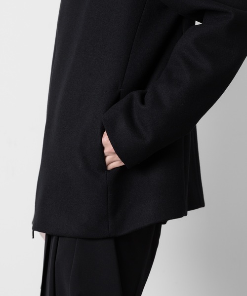 ATTACHMENT（アタッチメント）の「ウール・カシミヤ ダブルメルトン ラウンドジップ フーデッドコート / WO/CA DOUBLE MELTON ROUND ZIP HOODED COAT（ブルゾン・メンズ・グレー系/ブラック・1/2/3/4）」の21枚目の写真