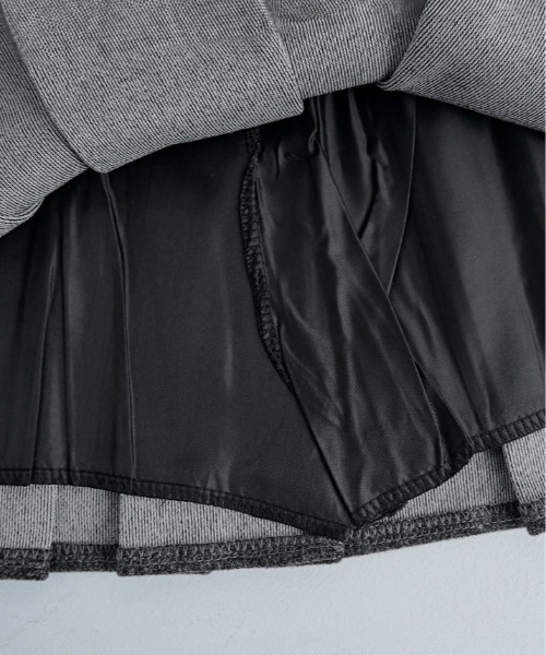 kirakiraShop（キラキラショップ）の「ウールタッチ ベルト付き プリーツ ミニ スカート（スカート・レディース・ブラック/チャコール・M/S/L）」の5枚目の写真