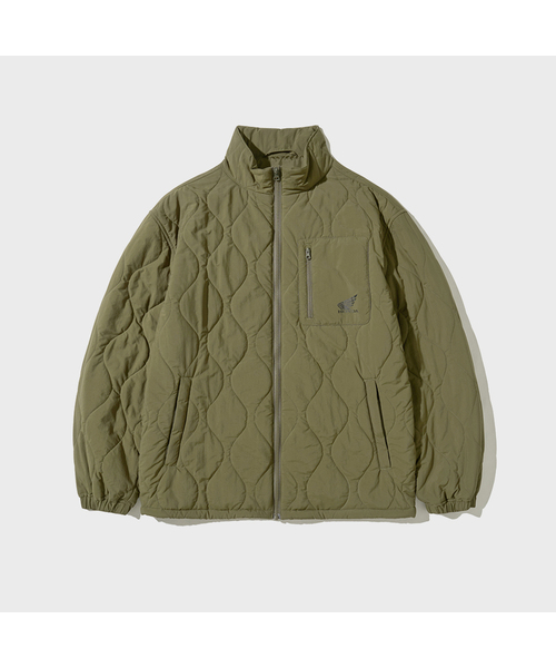 PHYPS MOTORCYCLE(フィップスモーターサイクル)の「Quilting Collarless Jacket Khaki(ダウンジャケット/コート・レディース・その他・SMALL/MEDIUM/LARGE/X-LARGE)」の1枚目の写真