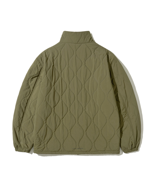PHYPS MOTORCYCLE(フィップスモーターサイクル)の「Quilting Collarless Jacket Khaki(ダウンジャケット/コート・レディース・その他・SMALL/MEDIUM/LARGE/X-LARGE)」の2枚目の写真