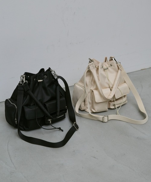 AIC.（エーアイシー）の「2WAYアウトポケットナイロンバック（ショルダーバッグ・レディース・ブラック/アイボリー・FREE）」の10枚目の写真