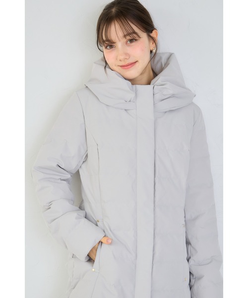 tocco closet（トッコ　クローゼット）の「リボンカラーダウンロングコート（ダウンジャケット/コート・レディース・グレー/アイボリー/ブラック・M）」の3枚目の写真