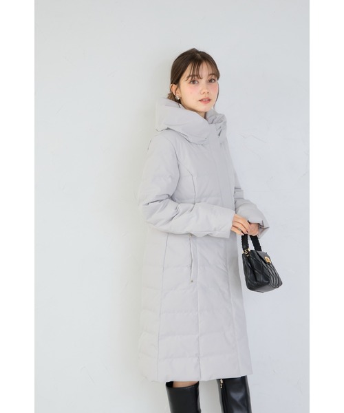 tocco closet（トッコ　クローゼット）の「リボンカラーダウンロングコート（ダウンジャケット/コート・レディース・グレー/アイボリー/ブラック・M）」の8枚目の写真