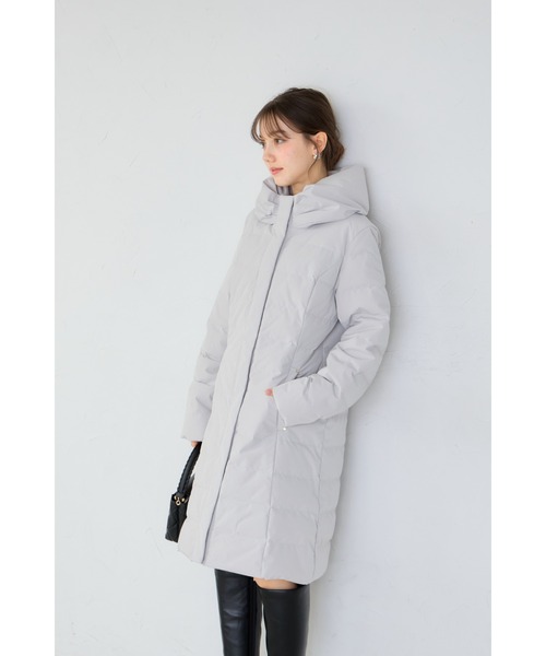 tocco closet（トッコ　クローゼット）の「リボンカラーダウンロングコート（ダウンジャケット/コート・レディース・グレー/アイボリー/ブラック・M）」の5枚目の写真