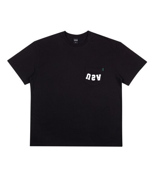 CREAM SODA LAB(クリームソーダラボ)の「リバースUSAオーバーサイズヘビーウェイトポケット半袖Tシャツブラック(Tシャツ/カットソー・レディース・その他・MEDIUM/LARGE/X-LARGE)」の2枚目の写真