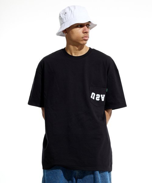 CREAM SODA LAB(クリームソーダラボ)の「リバースUSAオーバーサイズヘビーウェイトポケット半袖Tシャツブラック(Tシャツ/カットソー・レディース・その他・MEDIUM/LARGE/X-LARGE)」の4枚目の写真