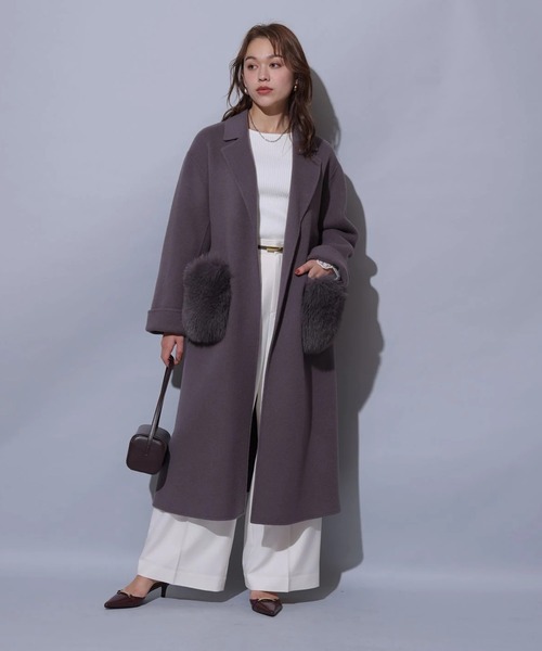 Arpege story(アルページュストーリー)の「ベルト付きタックワイドパンツ(その他パンツ・レディース・チャコールグレー/オフホワイト/ミント・1/2)」の16枚目の写真