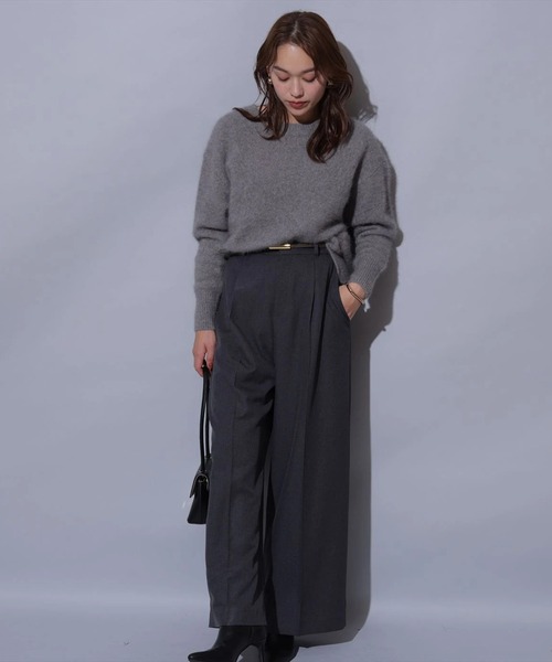 Arpege story(アルページュストーリー)の「ベルト付きタックワイドパンツ(その他パンツ・レディース・チャコールグレー/オフホワイト/ミント・1/2)」の15枚目の写真