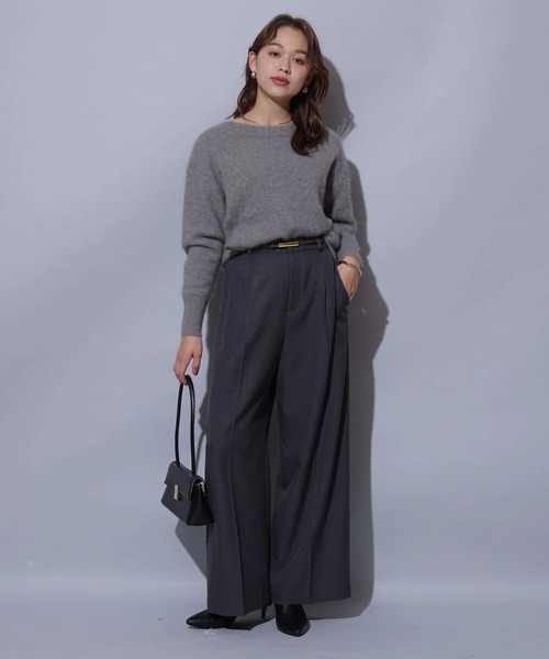 Arpege story(アルページュストーリー)の「ベルト付きタックワイドパンツ(その他パンツ・レディース・チャコールグレー/オフホワイト/ミント・1/2)」の14枚目の写真