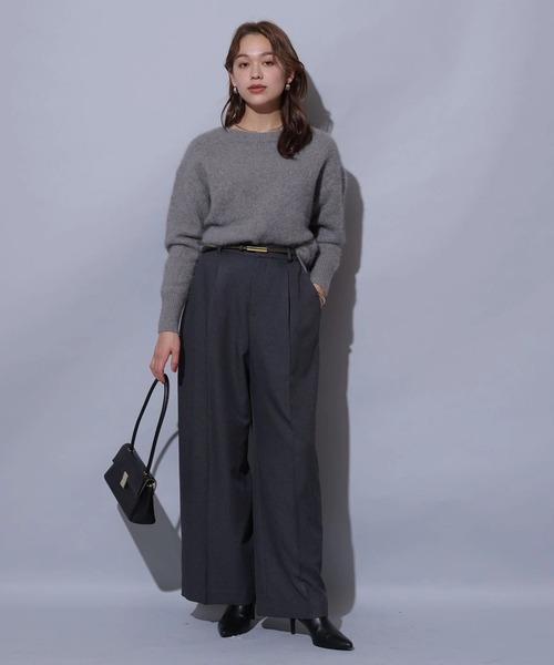 Arpege story(アルページュストーリー)の「ベルト付きタックワイドパンツ(その他パンツ・レディース・チャコールグレー/オフホワイト/ミント・1/2)」の13枚目の写真
