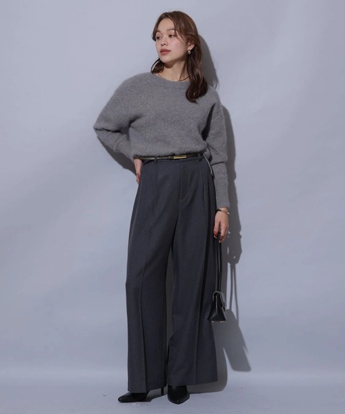 Arpege story(アルページュストーリー)の「ベルト付きタックワイドパンツ(その他パンツ・レディース・チャコールグレー/オフホワイト/ミント・1/2)」の12枚目の写真