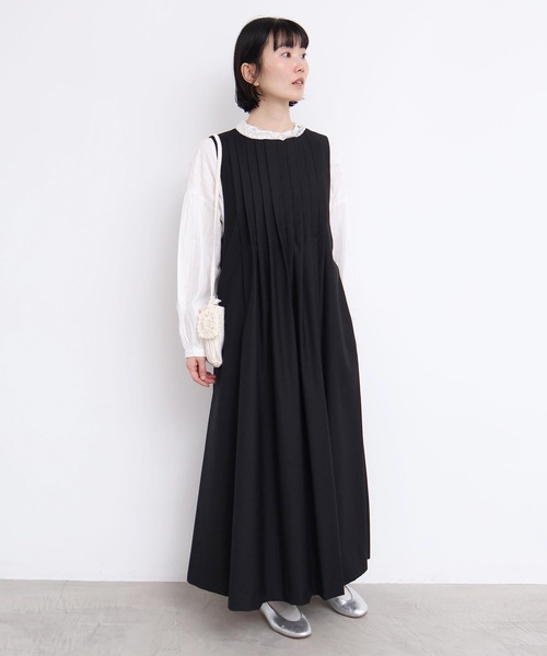 l'atelier du savon（アトリエドサボン）の「TRプリーツタックノースリワンピース（ワンピース・レディース・グレー/ブラック・FREE）」の12枚目の写真