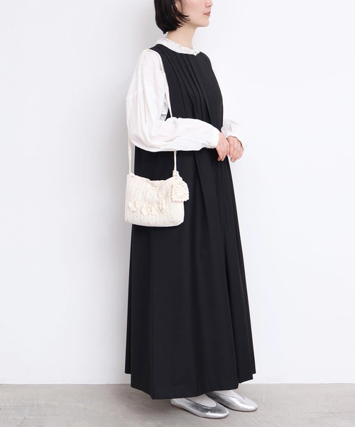 l'atelier du savon（アトリエドサボン）の「TRプリーツタックノースリワンピース（ワンピース・レディース・グレー/ブラック・FREE）」の17枚目の写真