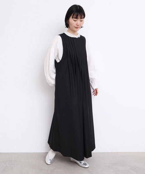 l'atelier du savon（アトリエドサボン）の「TRプリーツタックノースリワンピース（ワンピース・レディース・グレー/ブラック・FREE）」の18枚目の写真