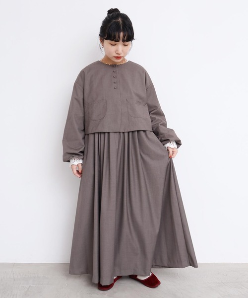 l'atelier du savon（アトリエドサボン）の「TRプリーツタックノースリワンピース（ワンピース・レディース・グレー/ブラック・FREE）」の11枚目の写真