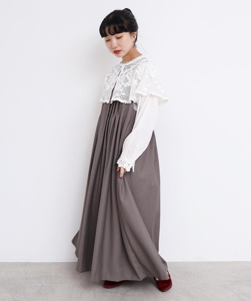 l'atelier du savon（アトリエドサボン）の「TRプリーツタックノースリワンピース（ワンピース・レディース・グレー/ブラック・FREE）」の6枚目の写真