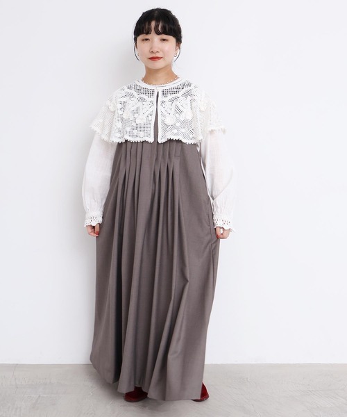 l'atelier du savon（アトリエドサボン）の「TRプリーツタックノースリワンピース（ワンピース・レディース・グレー/ブラック・FREE）」の21枚目の写真