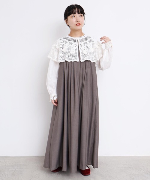 l'atelier du savon（アトリエドサボン）の「TRプリーツタックノースリワンピース（ワンピース・レディース・グレー/ブラック・FREE）」の3枚目の写真