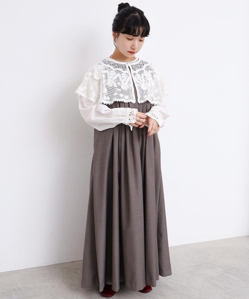 l'atelier du savon（アトリエドサボン）の「TRプリーツタックノースリワンピース（ワンピース・レディース・グレー/ブラック・FREE）」の5枚目の写真