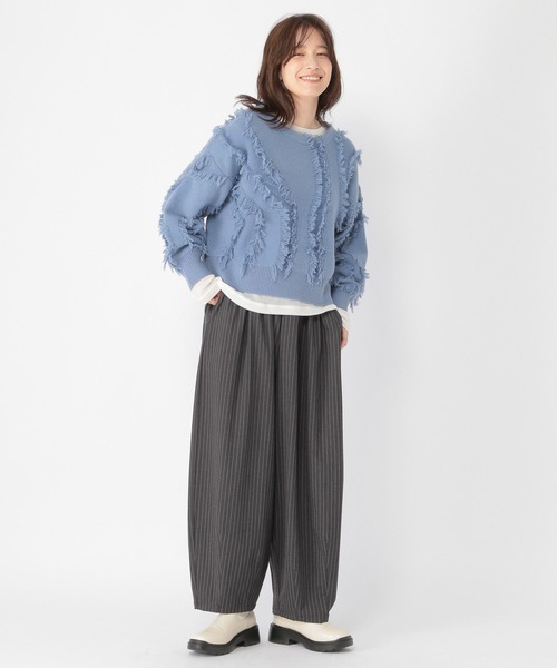 studio CLIP（スタディオクリップ）の「タックギャザーワイドパンツ[プチサイズあり]（その他パンツ・レディース・その他1/アイボリー/その他2/ブラック・FREE/PF）」の7枚目の写真