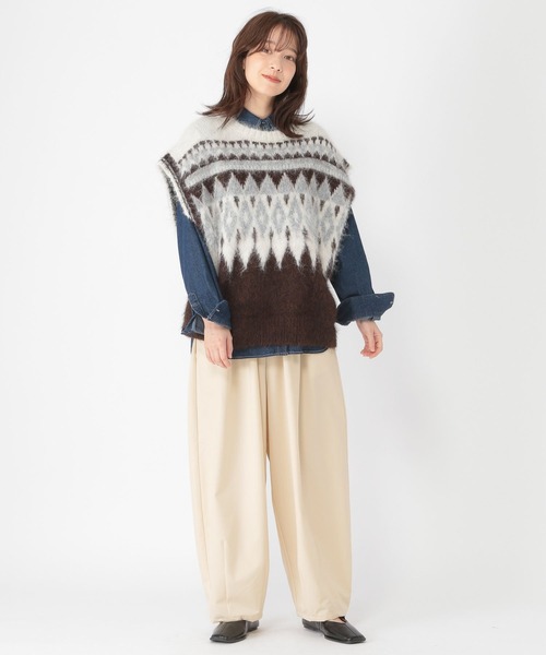 studio CLIP（スタディオクリップ）の「タックギャザーワイドパンツ[プチサイズあり]（その他パンツ・レディース・その他1/アイボリー/その他2/ブラック・FREE/PF）」の19枚目の写真