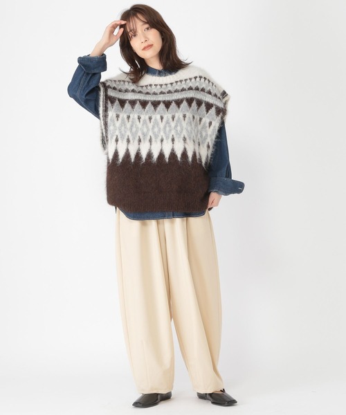 studio CLIP（スタディオクリップ）の「タックギャザーワイドパンツ[プチサイズあり]（その他パンツ・レディース・その他1/アイボリー/その他2/ブラック・FREE/PF）」の20枚目の写真