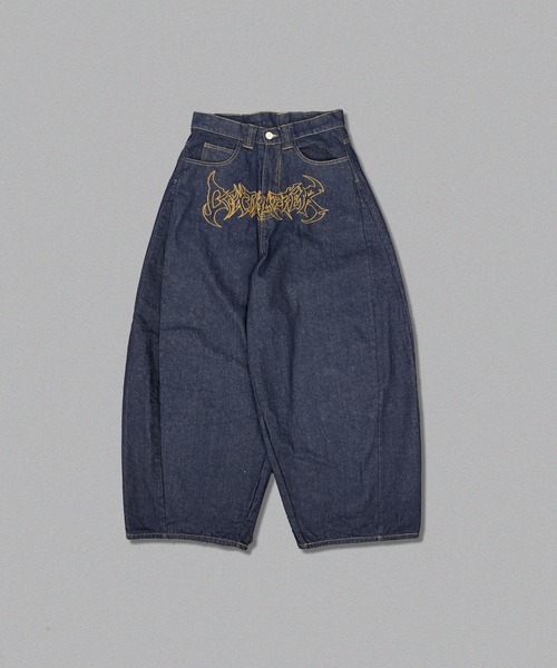 centimeter（センチメーター）の「Tribal logo balloon baggy pants（デニムパンツ・メンズ・グリーン系カモフラージュ/インディゴブルー/ブラック・MEDIUM/LARGE）」の2枚目の写真