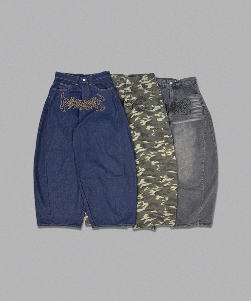 centimeter（センチメーター）の「Tribal logo balloon baggy pants（デニムパンツ・メンズ・グリーン系カモフラージュ/インディゴブルー/ブラック・MEDIUM/LARGE）」の11枚目の写真