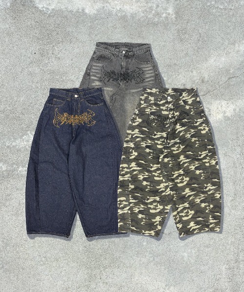 centimeter（センチメーター）の「Tribal logo balloon baggy pants（デニムパンツ・メンズ・グリーン系カモフラージュ/インディゴブルー/ブラック・MEDIUM/LARGE）」の10枚目の写真
