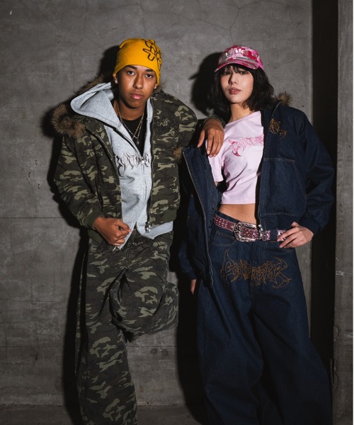 centimeter（センチメーター）の「Tribal logo balloon baggy pants（デニムパンツ・メンズ・グリーン系カモフラージュ/インディゴブルー/ブラック・MEDIUM/LARGE）」の4枚目の写真