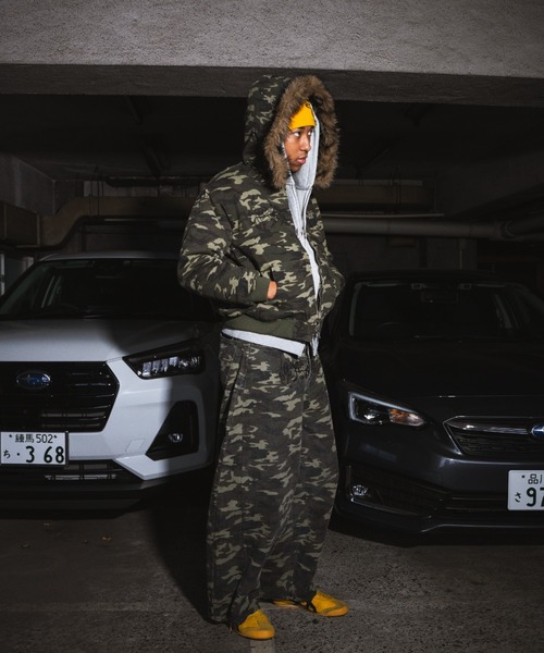 centimeter（センチメーター）の「Tribal logo balloon baggy pants（デニムパンツ・メンズ・グリーン系カモフラージュ/インディゴブルー/ブラック・MEDIUM/LARGE）」の5枚目の写真