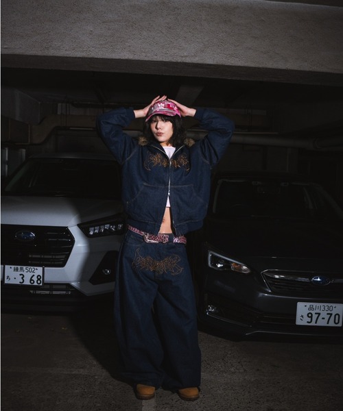 centimeter（センチメーター）の「Tribal logo balloon baggy pants（デニムパンツ・メンズ・グリーン系カモフラージュ/インディゴブルー/ブラック・MEDIUM/LARGE）」の7枚目の写真